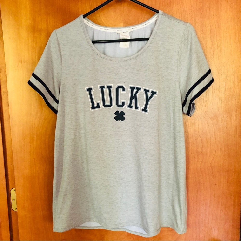 Lucky Brand Heather Gray/Navy Tee
